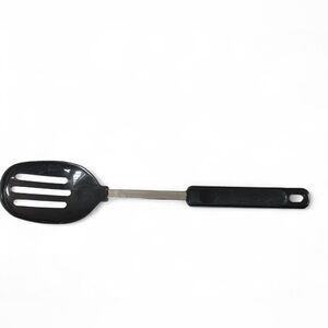 Vintage EKCO Nylon Slotted Spoon Black Plastic Handle USA Kitchen Utensil 12”